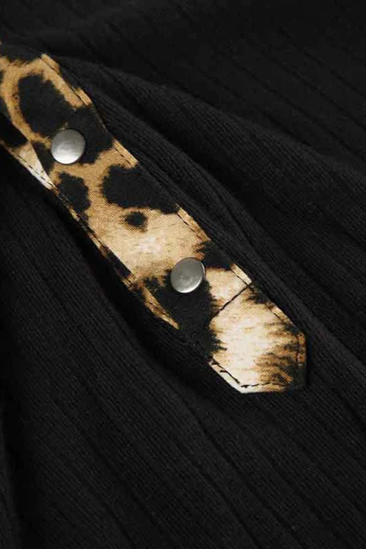 Leopard V Neck Knit Bloshope - Image 3