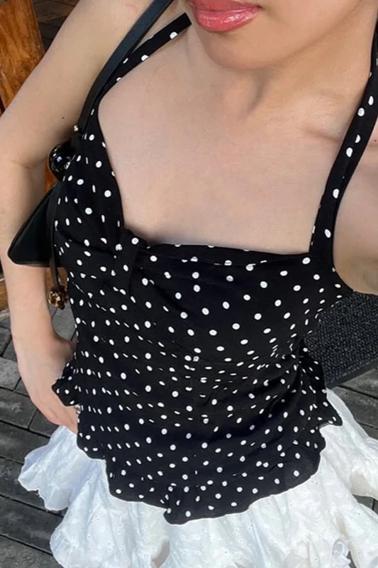 Retro Polka Dot Halter Cami Bloshope - Image 3