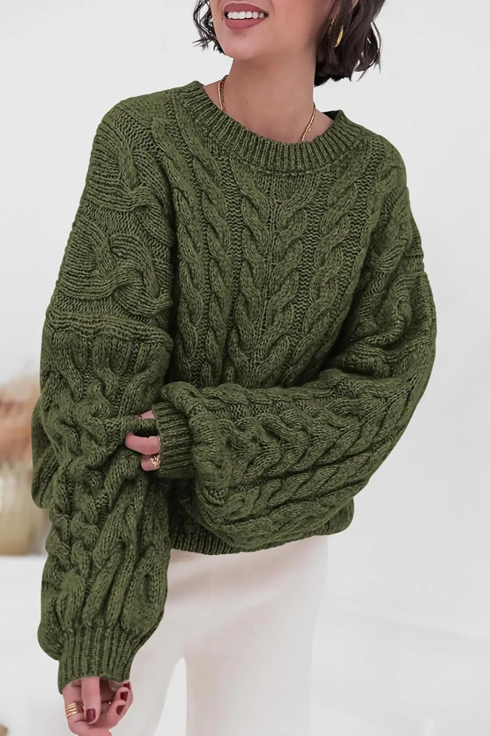 Vintage Chunky Knit Cable Sweater - Image 17