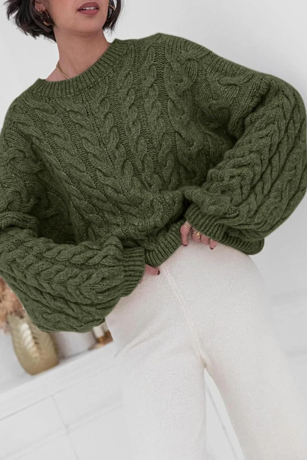 Vintage Chunky Knit Cable Sweater - Image 18